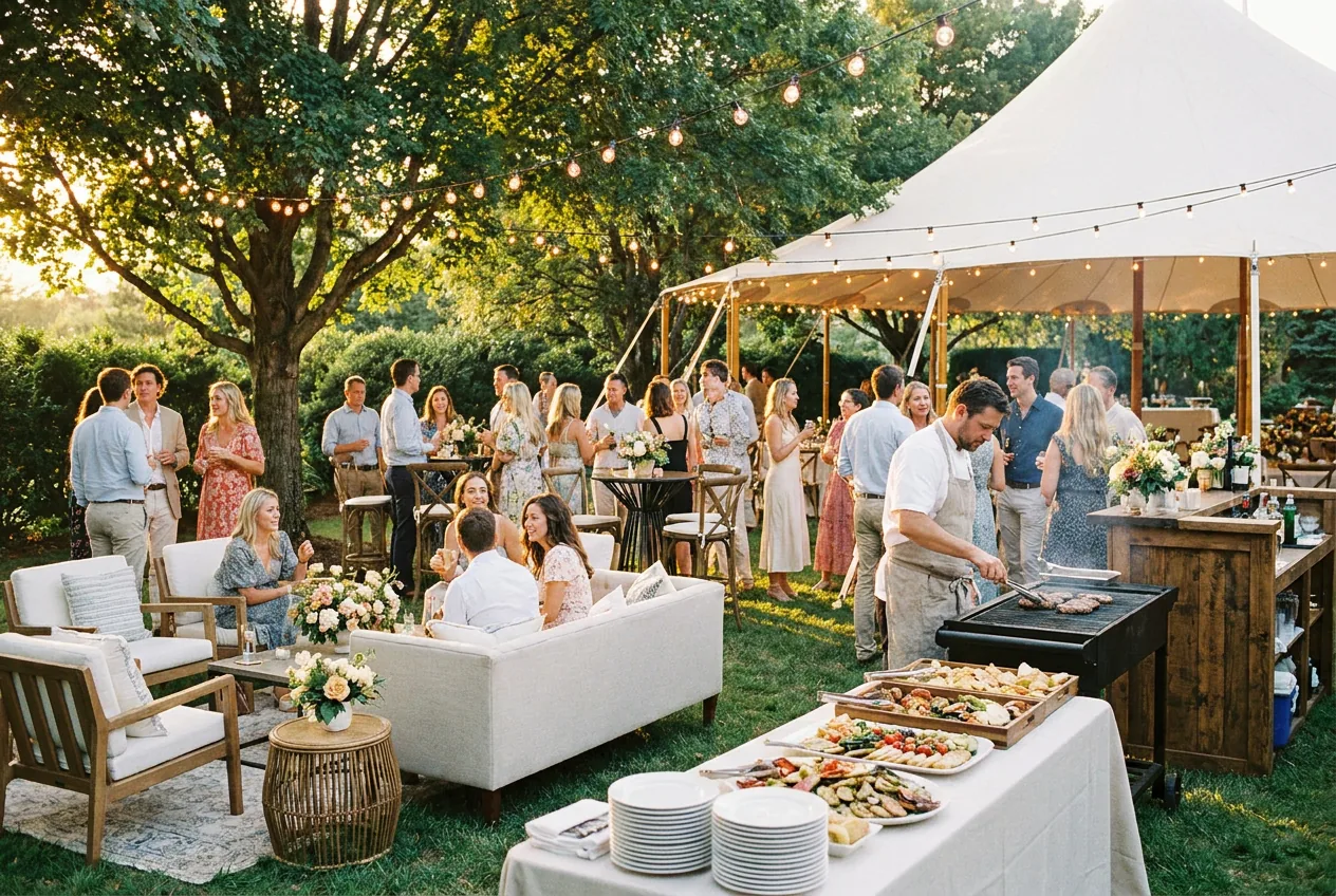 Gartenparty mit Catering und Grillstation