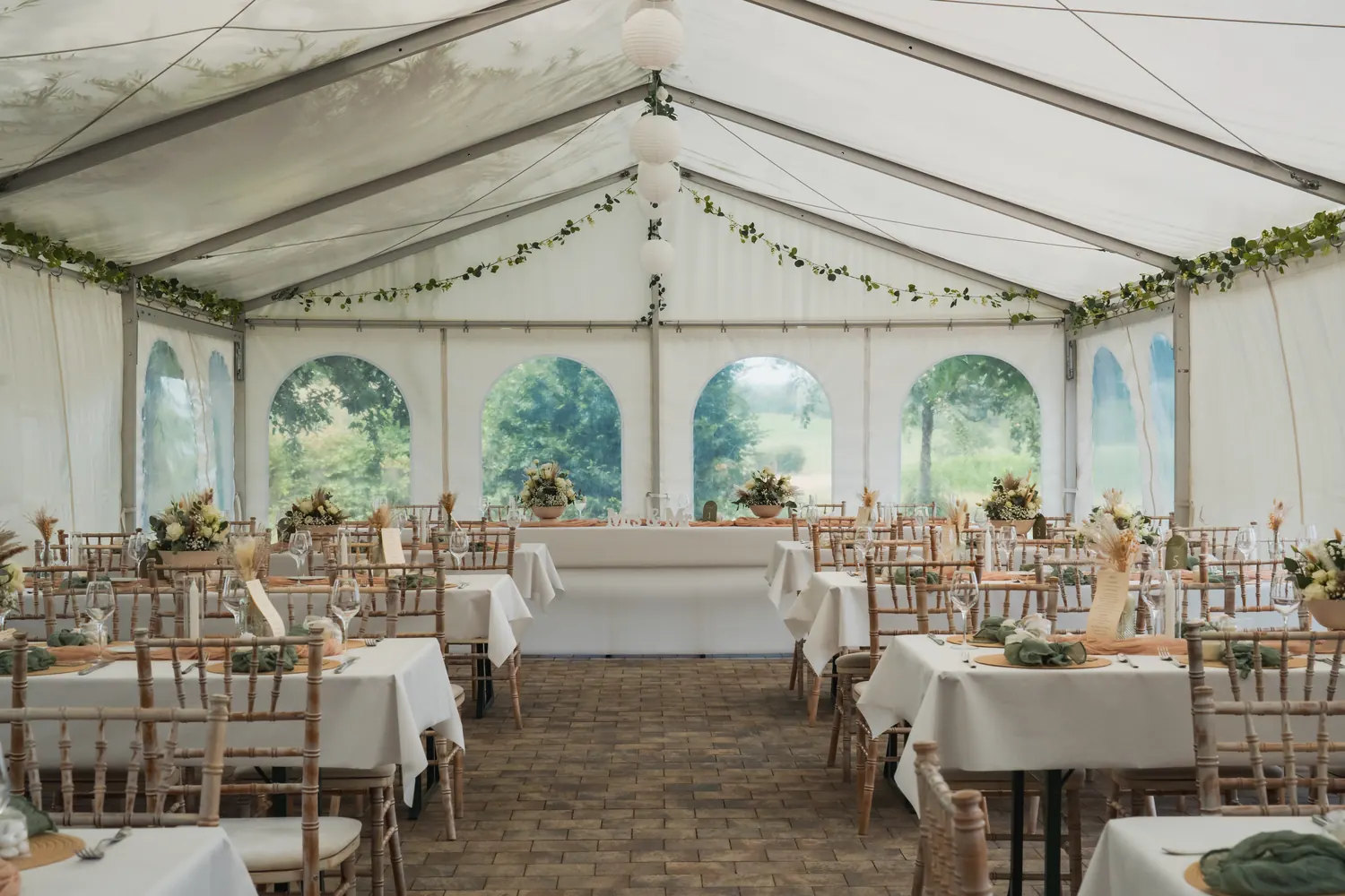 The set marquee before the guests arrive.