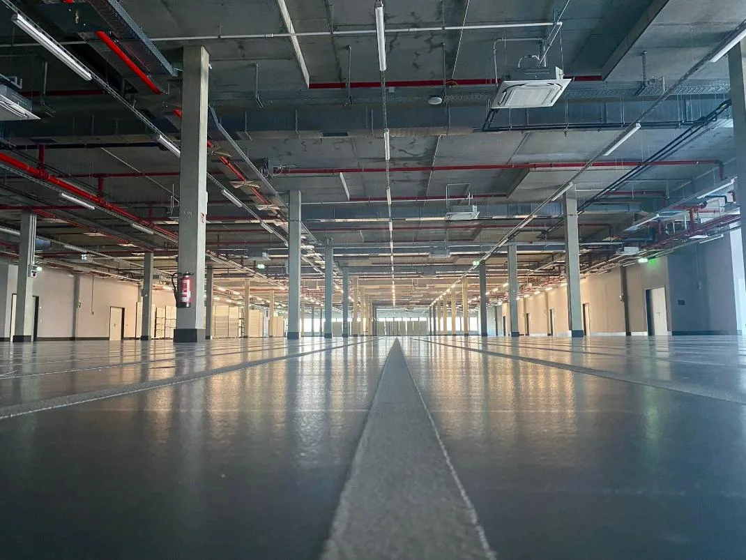 The empty fair floor before build-up begins.