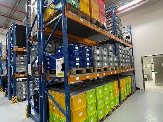 Our entire trade-fair equipment is stored here, clearly sorted and ready to hand.